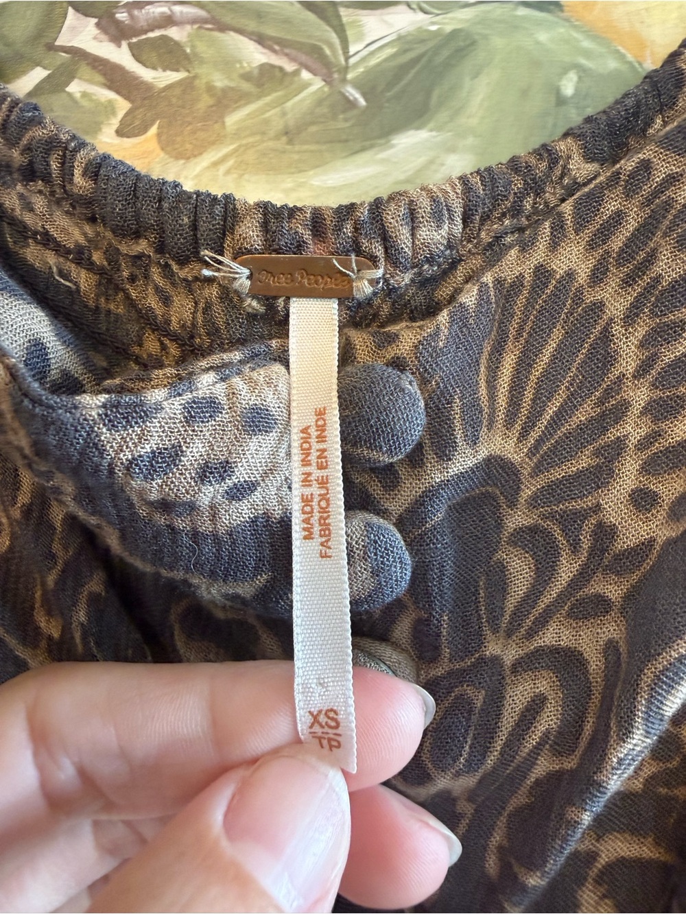 Brown Patterned Jumpsuit Pants with Boho Vibe and Side Cut Outs - Picture 5 of 11